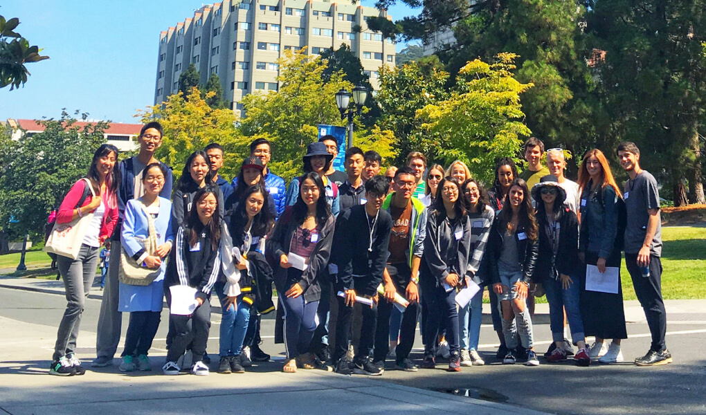 Photo of a group of students on a campus tour