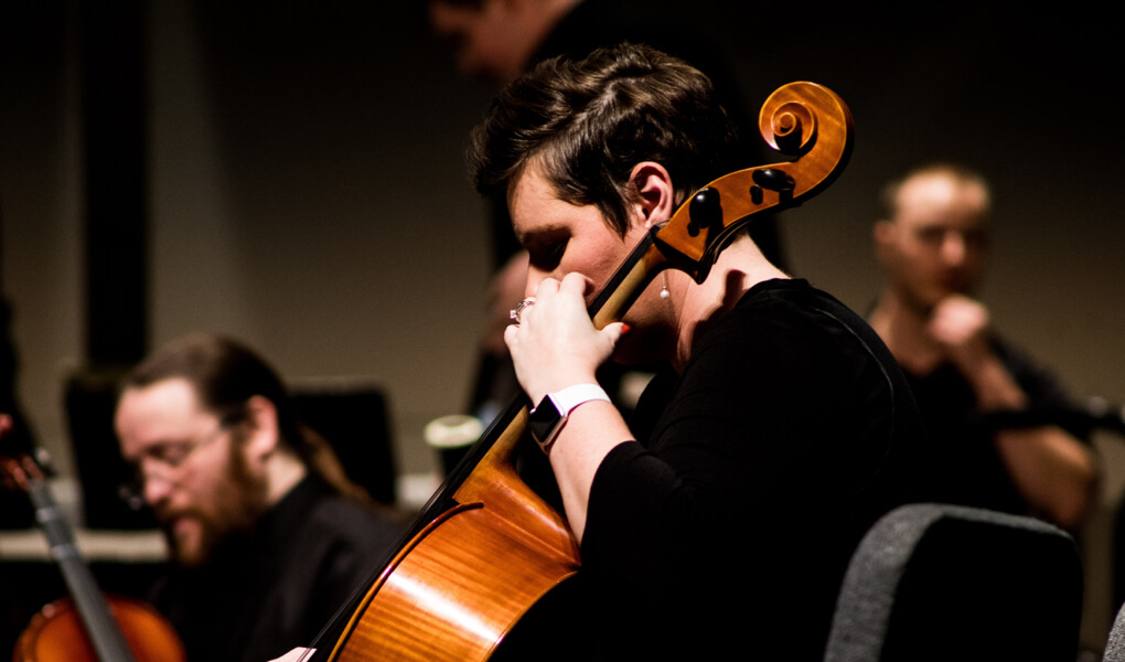 Photo of a person playing the cello