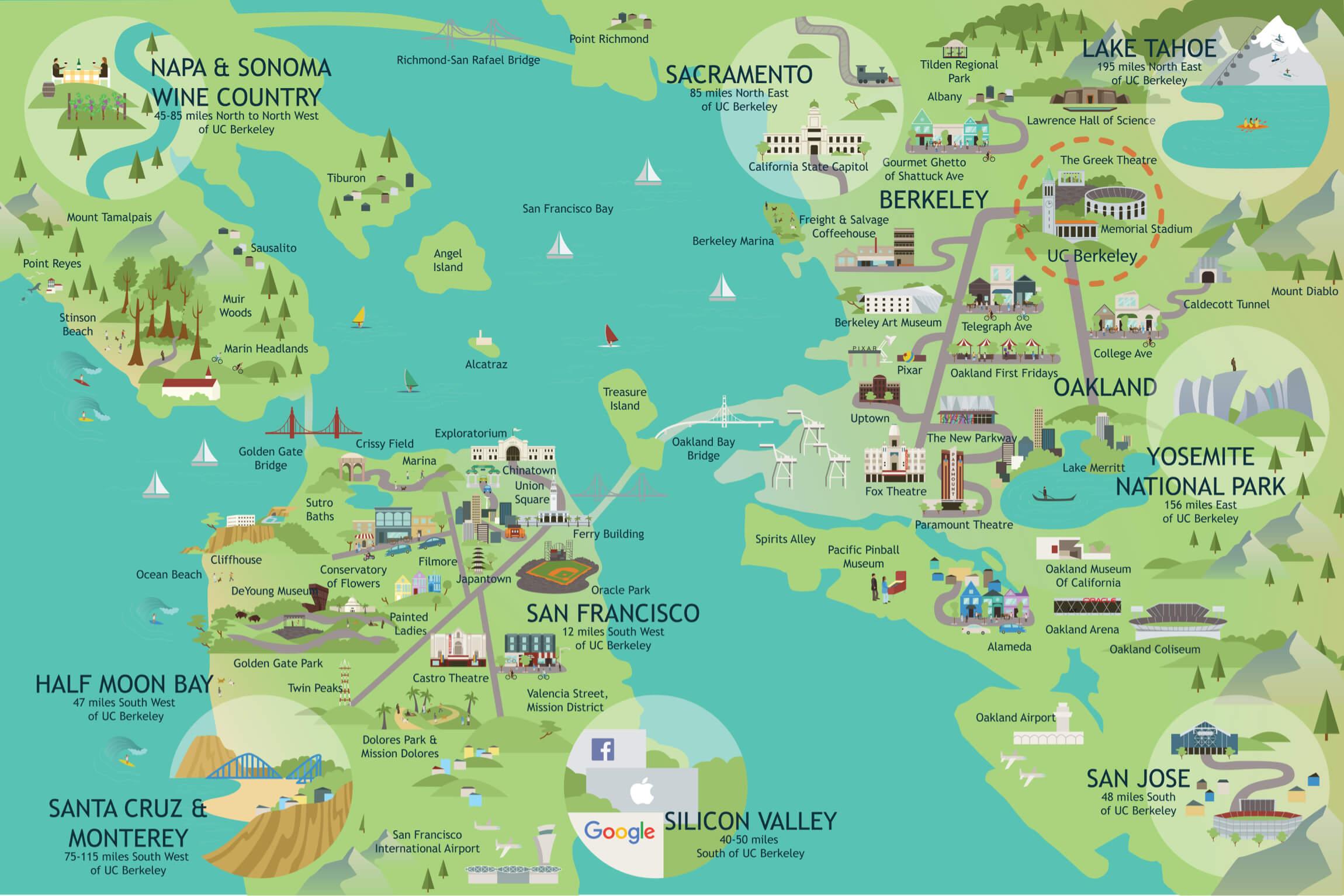 Illustrated map created by local artist Krystal Lauk